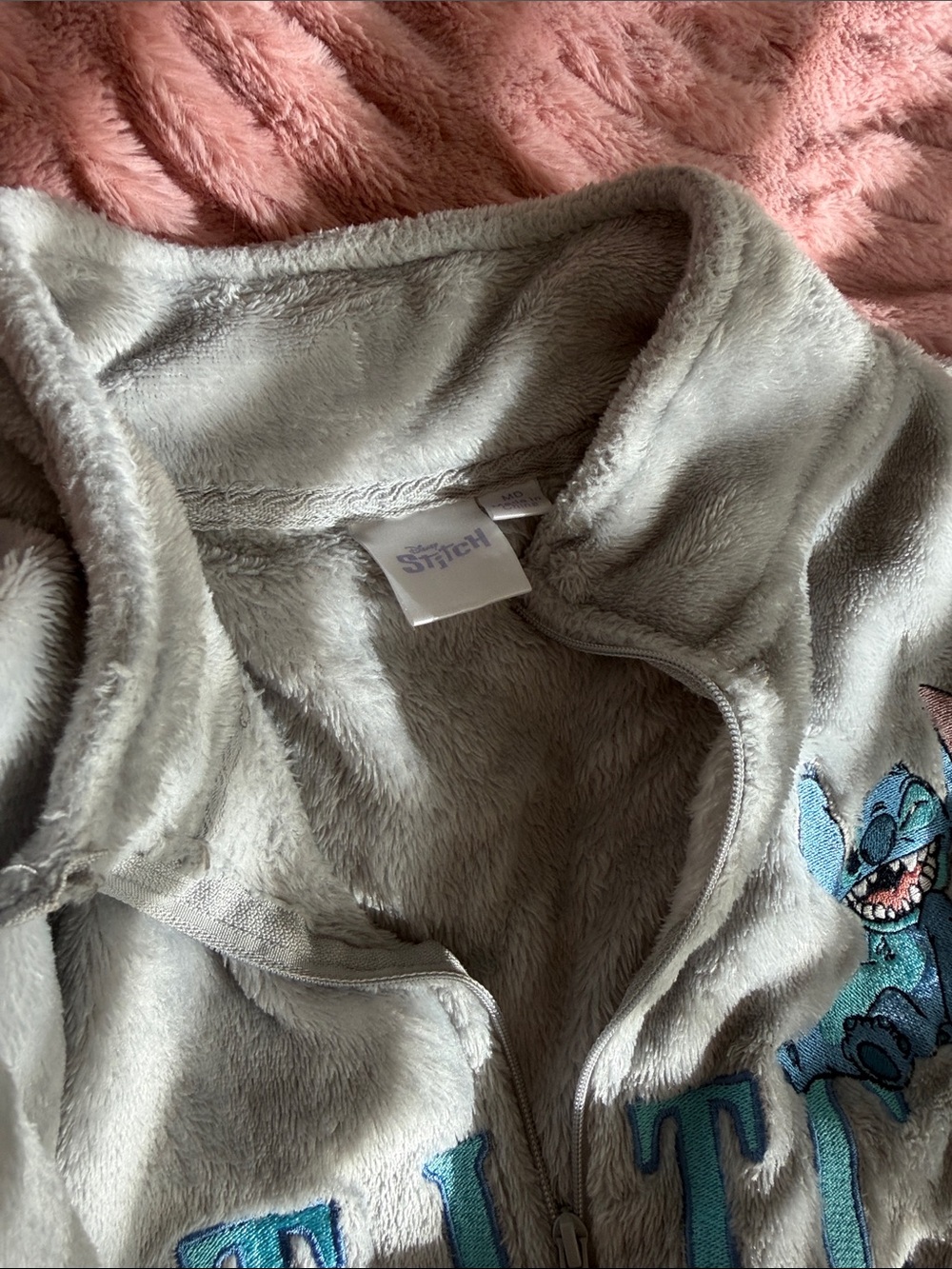 Stitch Plush Gray Lounge Set with Blue shorts - Picture 4 of 5